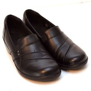 Clarks Collection Flats Loafers Comfort Shoes Black Womens Sz 7M Slip On Leather